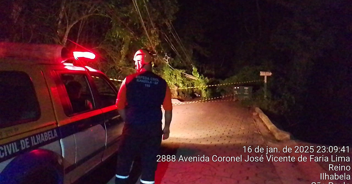 Estrada de Castelhanos de Ilhabela é interditada devido à queda de árvores