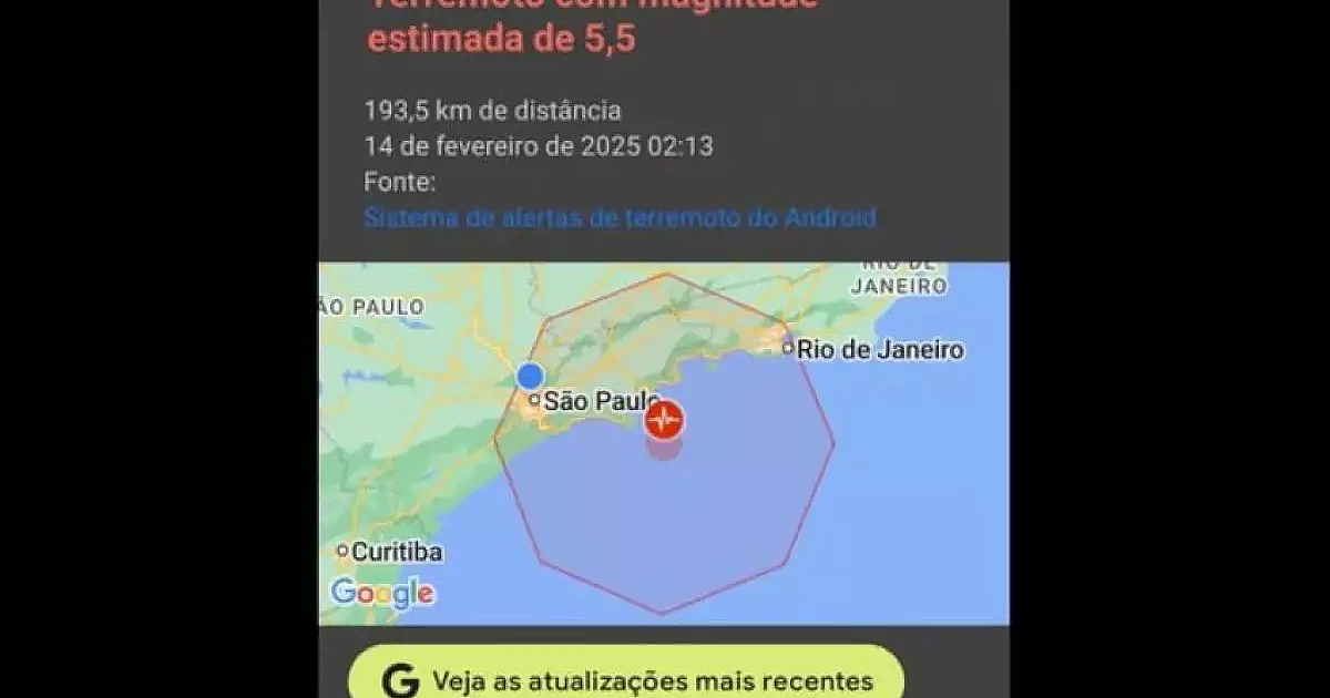 Centro de Sismologia da USP nega terremoto após alerta do Google
