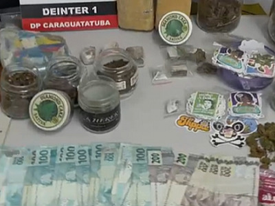 Apreensões da Polícia Civil em residência de Caraguatatuba