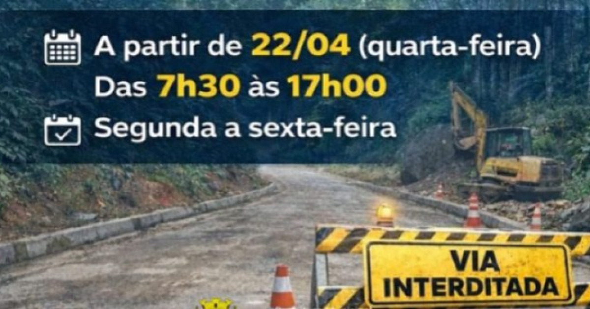 Tráfego é alterado na Estrada do Camburi durante execução de obras em Ubatuba
