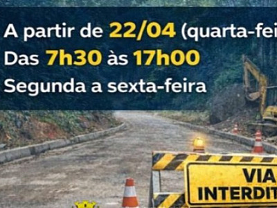 Tráfego é alterado na Estrada do Camburi durante execução de obras em Ubatuba.