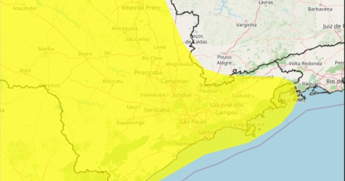 INMET alerta para risco de temporais e ventos de até 60 km/h na RMVale