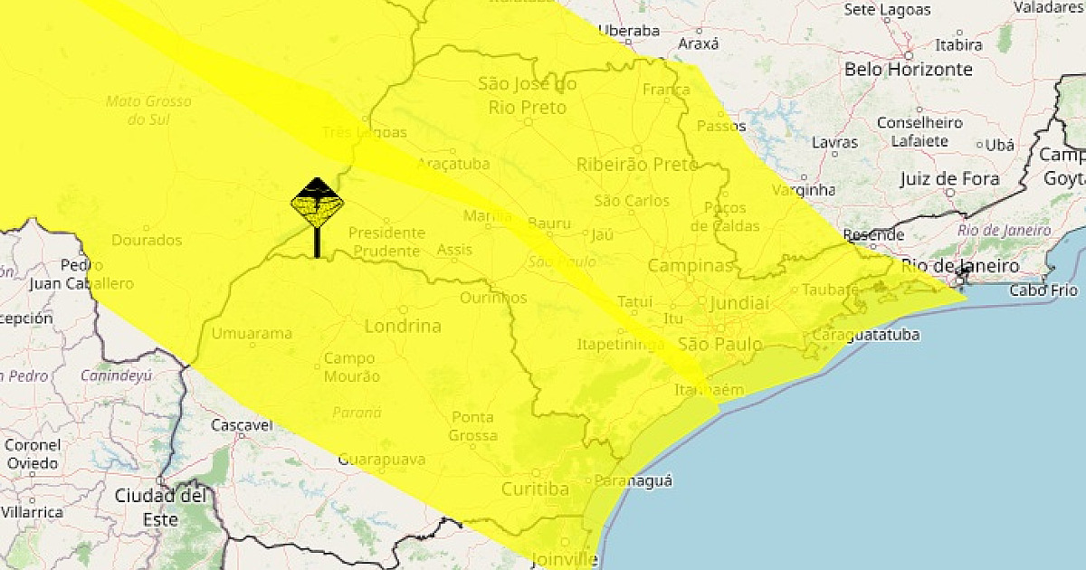 RMVale entra em alerta para rajadas de ventos de até 60 km/h