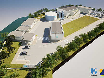 Maquete eletrônica da nova estação de dessalinização da água do mar.