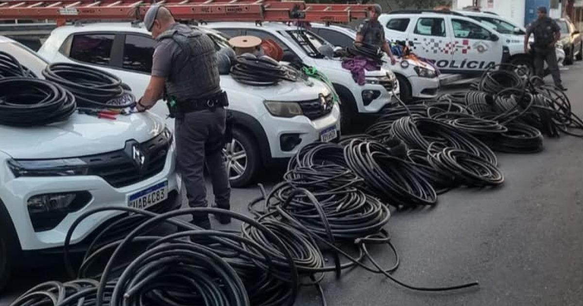 Quatro suspeitos são presos após operação contra duas toneladas de cabos furtados em São Sebastião