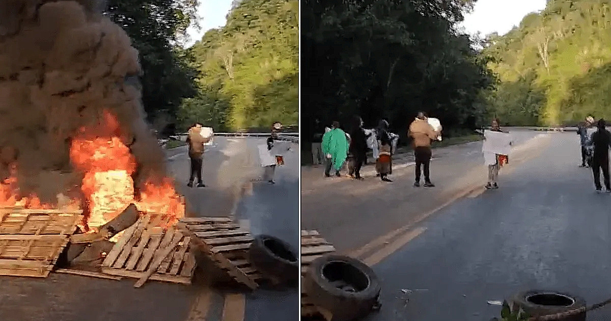 Moradores bloqueiam Rio-Santos em protesto contra demolições em Ubatuba